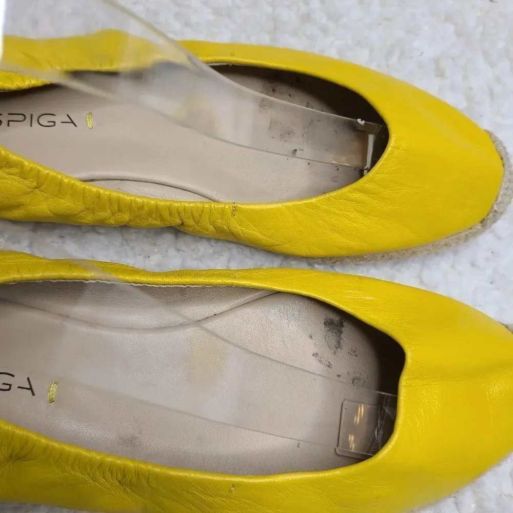 Via Spiga Yellow Leather Espadrilles‎ Flats Size 7.5